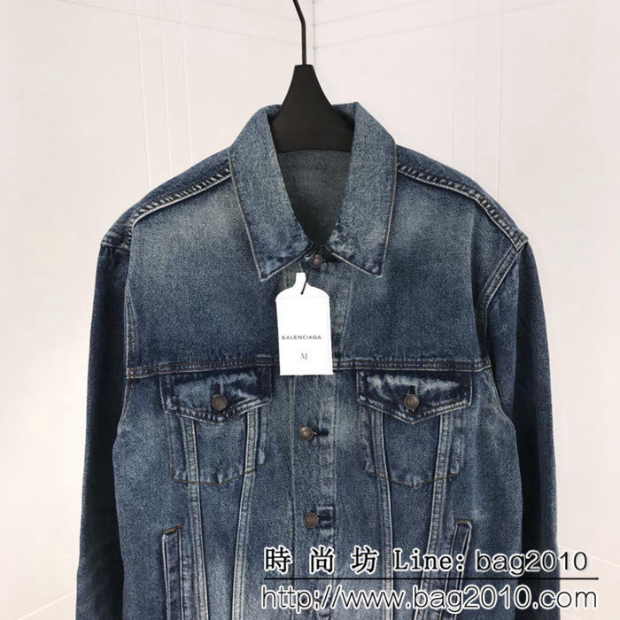 BALENCIAGA巴黎世家 新款 背後字母logo牛仔外套 明星同款 情侶款 ydi1064